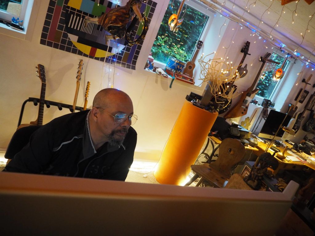 Producer Ben Schwag in a recording studio.